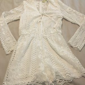 Gianni Bini white lace romper, size M
